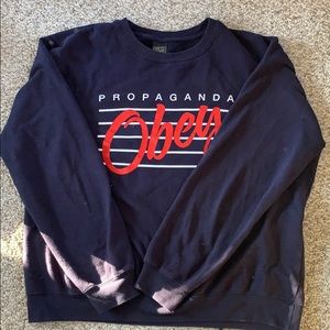 Navy Blue Obey Crew Neck Sweater